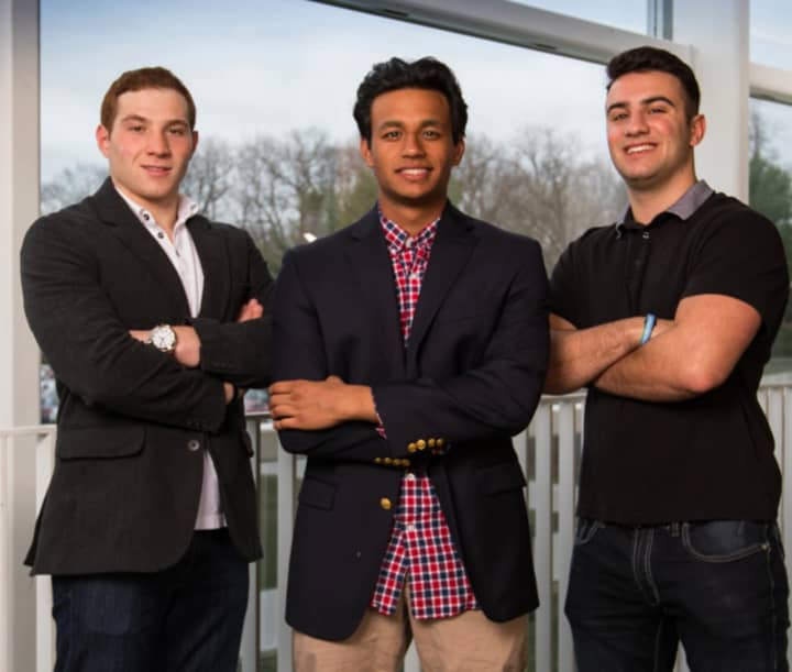 From left, Joseph Pisano, Kumeil Husein and Anthony Crasto will present their product, Zapp, at the Fairfield StartUp Showcase on April 5.