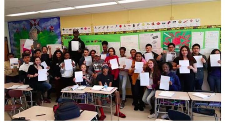 Students in Carolyne Hall’s Spanish 3 class at Peekskill High School are currently corresponding with student pen pals from Spain.