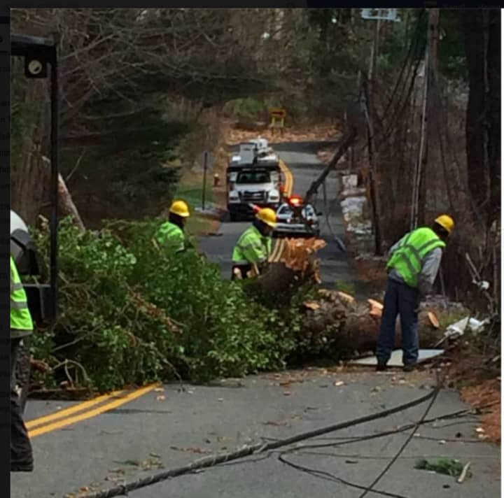 Several roads in Ramapo were temporarily closed while crews cleared trees and repaired power lines.