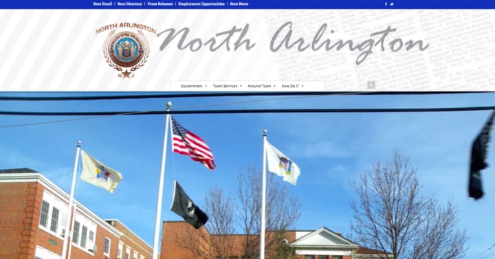 The homepage of the new North Arlington website.