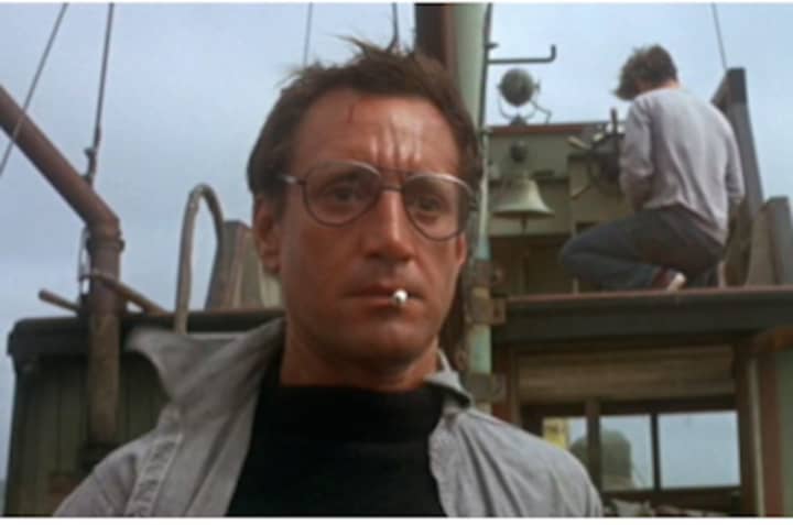 Roy Scheider reacts in a scene from &quot;Jaws&quot; which will be shown at Stamford&#x27;s Avon Theatre.