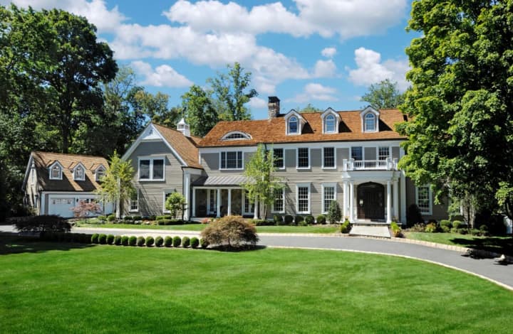 The home at 11 Hedgerow Lane in Greenwich was recently listed by Douglas Elliman.