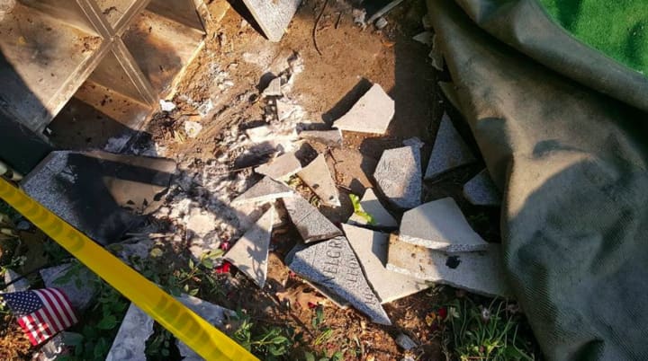 Police discovered a vault at Union Cemetery in Stratford had been smashed open and 18 urns were taken.