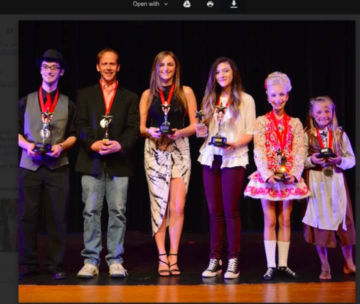 The winners from left are: in the adult category, 1st prize, Zach Heyde, 2nd prize, Tom Giles, 3rd prize, Riley Thrush, and in the children&#x27;s category, 1st prize, Taylor Felt, 2nd prize, Lauren Blake, and 3rd prize, Ella Bates.