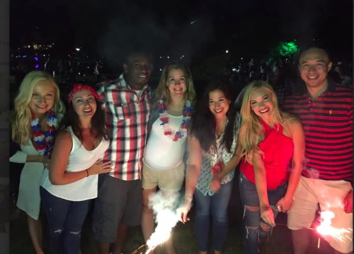 Partygoers at Red, White and Brew 4th of July party in Greenwich