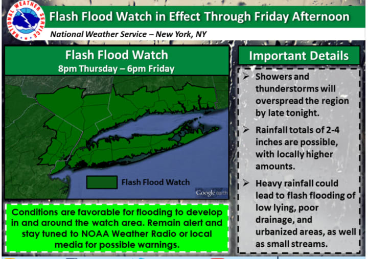 The Flash Flood Watch is in effect through Friday afternoon.