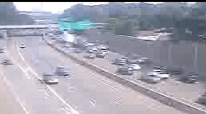 Heavy traffic on eastbound I-287 after the Friday crash.