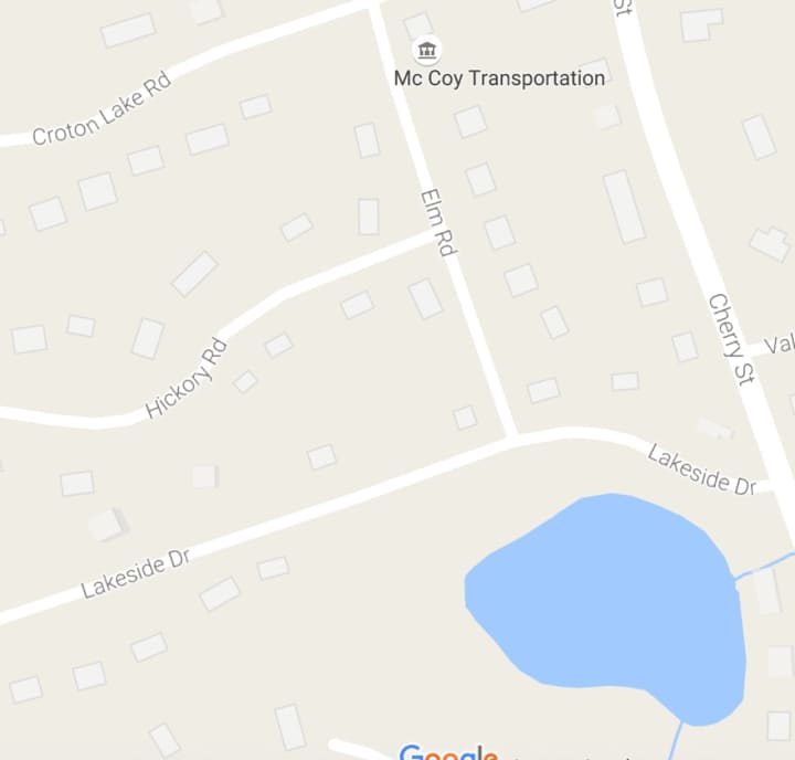 Elm Road in Katonah is near Croton Lake Road and Cherry Street.