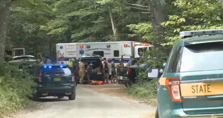 Rescue crews at Hamilton Falls in Jamaica, Vt.,Thursday afternoon.