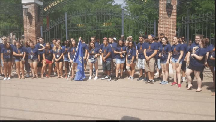 Western Connecticut University&#x27;s class of 2020 participate in the school&#x27;s &quot;Entering the Gates&quot; ceremony on Friday afternoon