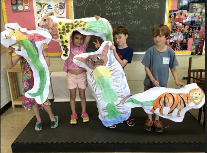 Students enjoy a recent Elementary Art Studio class at the Darien Arts Center.