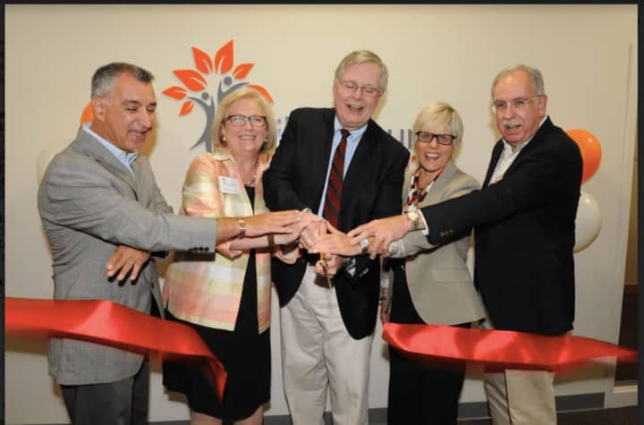 From left, Sen. Carlo Leone, Kathleen Bordeon, Mayor David Martin; Karen Kelly, senior VP and CMO First County Bank, VP of the First County Bank Foundation and SilverSource Board Chair; Donald J. Case, D.M.D., former SilverSource Board Chair.