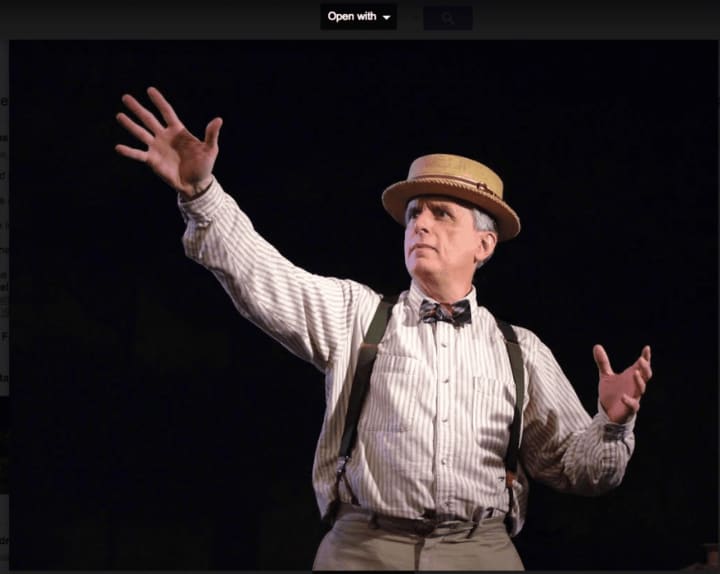 Alexander Kulcsar as Henry Ford in WCT’s &quot;Camping with Henry and Tom.&quot;