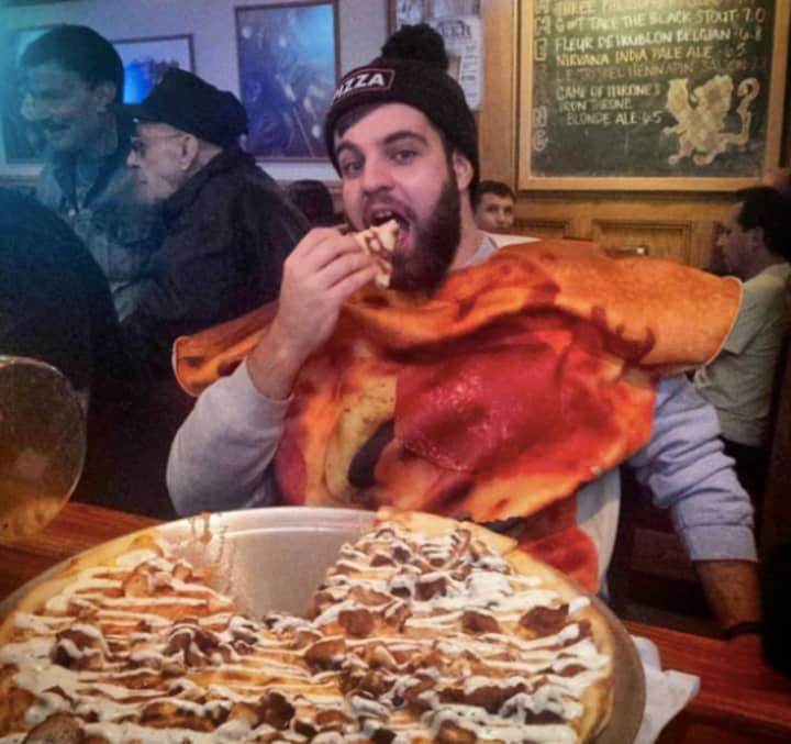 Pizza Man Dan chows down at Grant Street Cafe in Dumont.