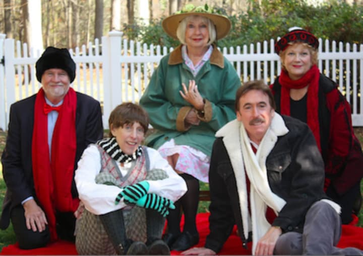 The cast of Theatre Artists Workshop&#x27;s performance of &quot;Holiday Memories&quot; includes, from left, Granville Burgess of Greenwich, Katie Sparer of Stratford, Jo Anne Parady of Southport, Mark Basile of Weston and Melody James of Westport.