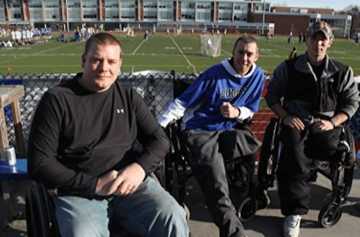 Jeff Casucci, left, is president of Sticks for Soldiers, an organization that raises money for seriously injured veterans. A lacrosse game is set for Nov. 26 at Fairfield Ludlowe High School.