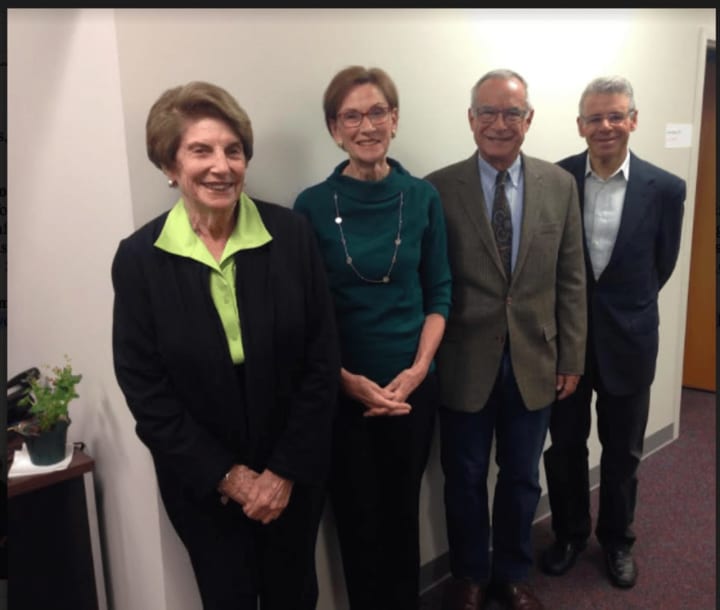 Joining the SilverSource board of trustees are, from left, Dr. Polly Rauh, Ed. D; Carol Burns, RN; Robert Goldstein, CPA and Gary H. Neems.