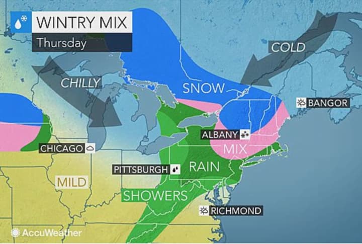 Parts of the Hudson Valley could still see a wintry mix early in the day Thursday.