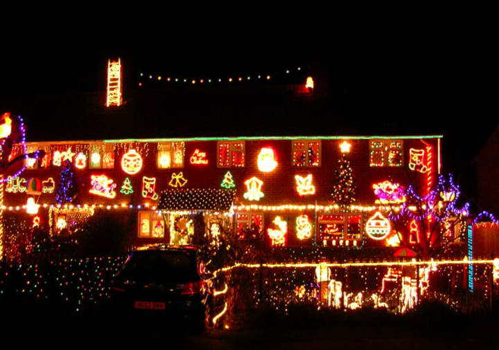 Holiday lights put everyone in a festive mood.