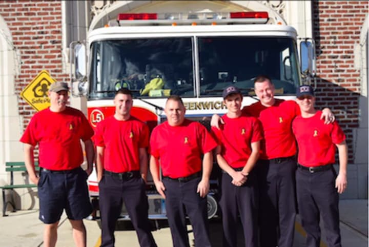 Greenwich firefighters will wear red T-shirts on Fridays in support of armed forces.