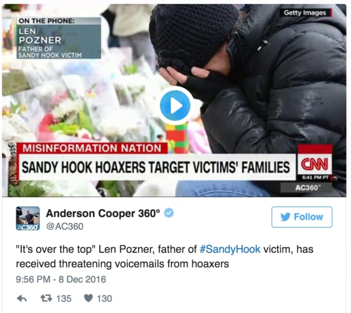 CNN&#x27;s Anderson Cooper interviewed Len Pozner, the father of a Sandy Hook victim, about death threats he has received.