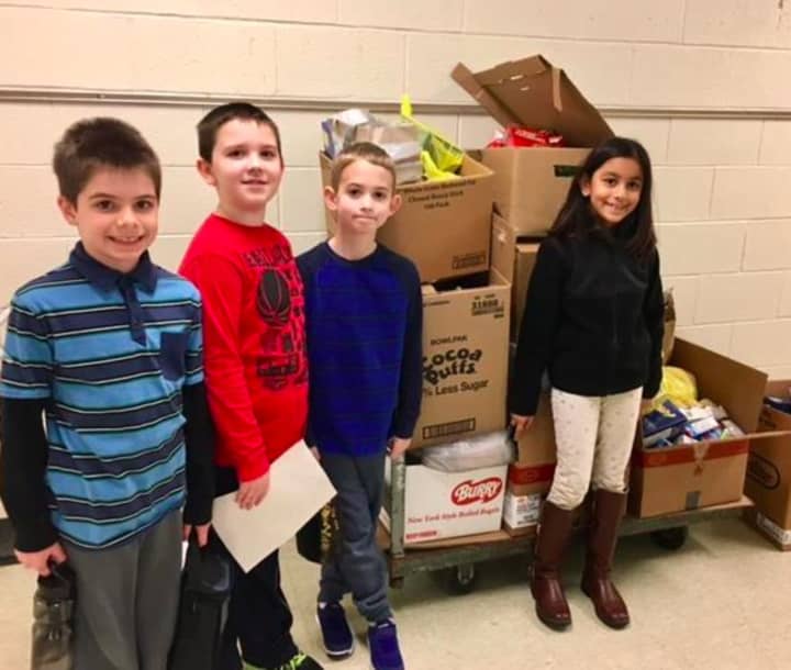 Third-graders at Pembroke Elementary School in Danbury collected food for the needy, which will be distributed by The Salvation Army.
