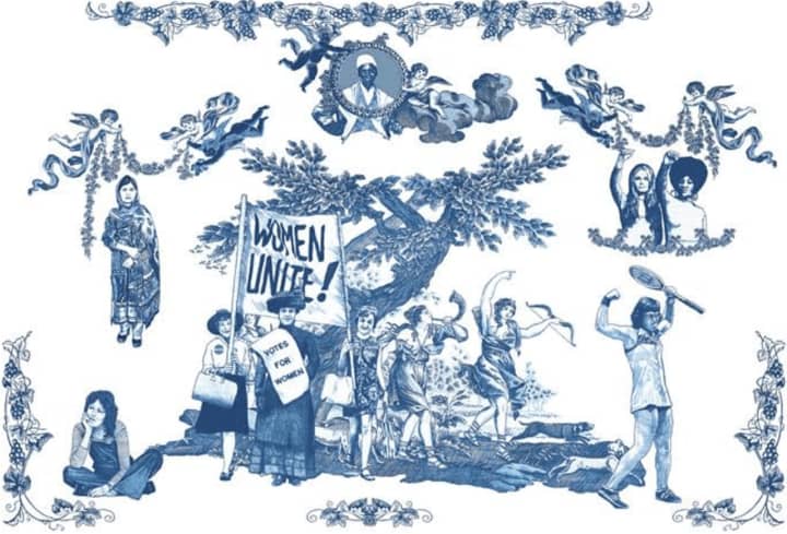 Laurel Garcia Colvin, Women’s Rights are HUMAN RIGHTS!, 2016, Printed Cotton Fabric, Dimensions Vary.