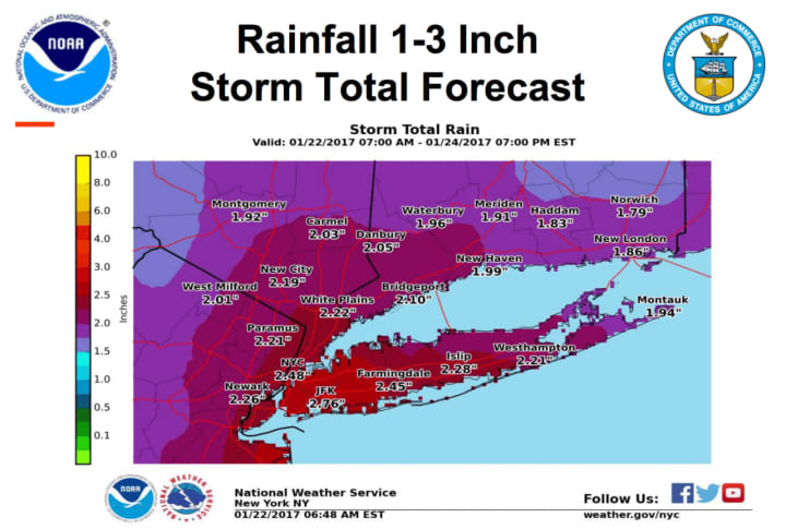 A nor&#x27;easter will bring heavy rain to Fairfield County on Monday.