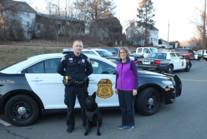 Shelton Police Department K9, Stryker, has received a bullet and stab protective vest.  Margie Mills of Shelton sponsored the vest.