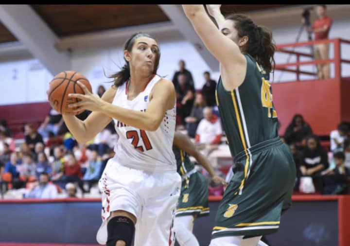 Fairfield&#x27;s Casey Smith drives on an opponent. The Danbury native earned all-MAAC honors for the third straight year.