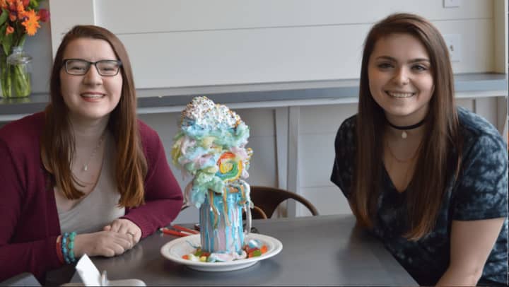 From left, Allie Johnstone of Orange and Taylor Alves of Naugatuck, enjoying a Freak Shake at Cream &amp; Sugar in Bethel