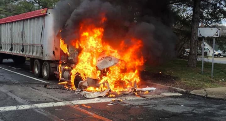 Firefighters responded to a truck fire in Greenburgh.