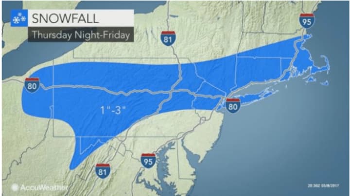 The storm Thursday into Friday will affect the Hudson Valley as well as much of the Northeast.