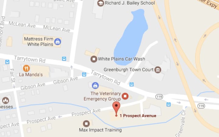 Prospect Avenue was closed on Tuesday afternoon after a tractor-trailer  ran into low-hanging wires, according to Greenburgh police.