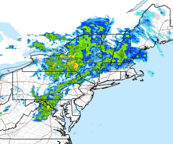 A radar image of the Northeast just before 10 a.m. Friday.