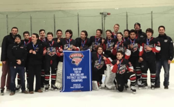 The Stamford Sharks Bantam A team ended their season in style this past weekend by winning the New England District Sectional Tournament