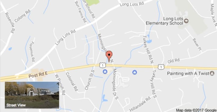 Route 1 in Westport is closed Friday evening due to a crash near Morningside Drive South.