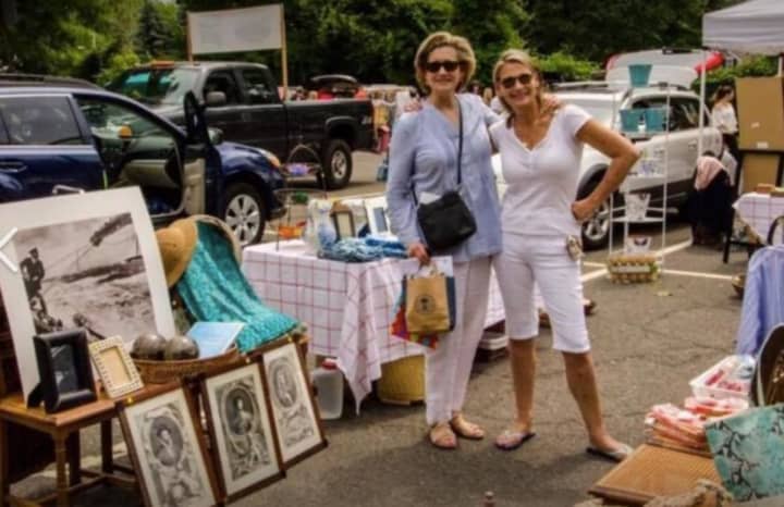 Happy bargain hunters strolled through the offerings at last year&#x27;s Trinity Tailgate Tag Sale.