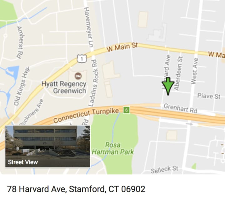 The armed robbery occurred in a parking garage below an office building at 78 Harvard Ave. on the West Side of Stamford.