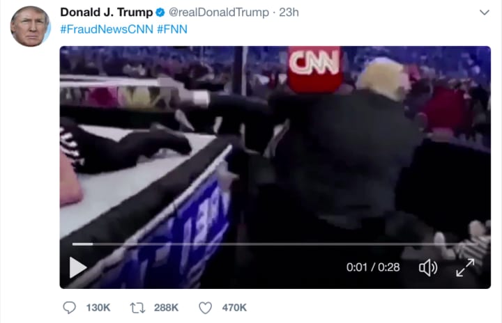The video of President Donald Trump &#x27;attacking&#x27; CNN is a doctored video from an appearance he made in 2007 on the World Wrestling Entertainment show &#x27;Wrestlemania.&#x27;