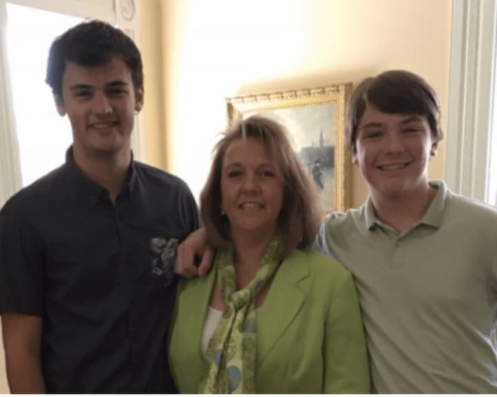 Tracey Doerr Lister with her sons Hansen, left, and Barrett.