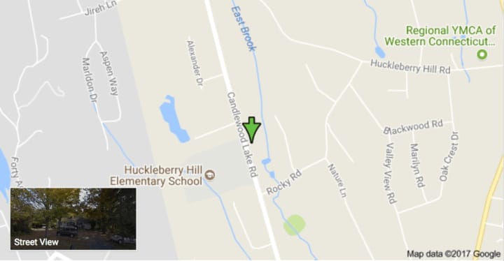 The crash occurred on Candlewood Lake Road in Brookfield near Huckleberry Hill Elementary School.
