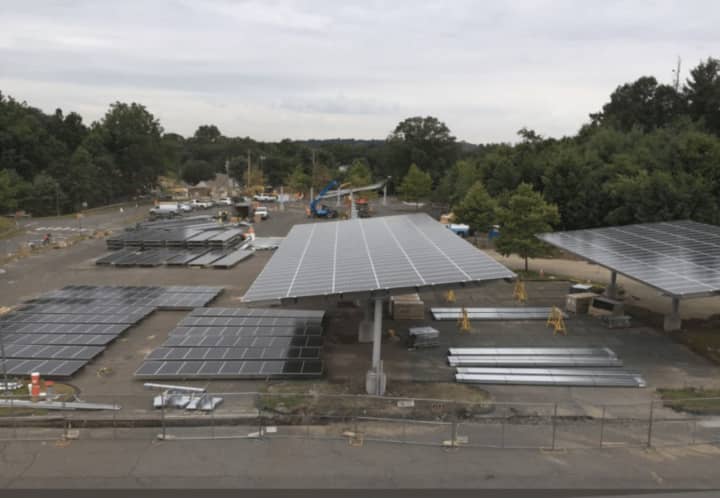 The solar carports are shaping up nicely at Fairfield Ludlowe High School in Fairfield.