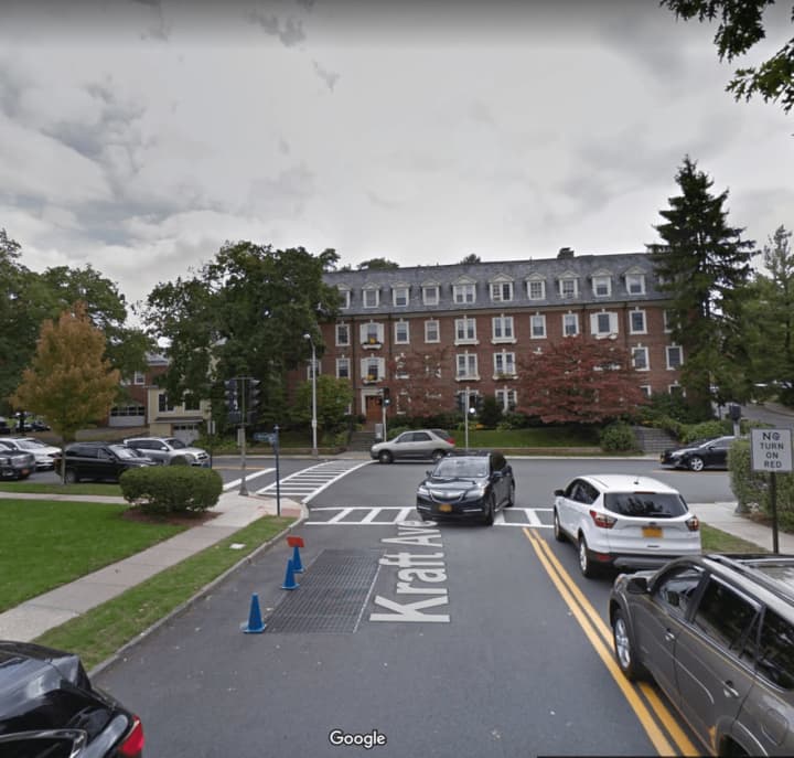<p>The traffic light at the intersection of Kraft and Midland Avenue was destroyed by a motorist this week in Bronxville.</p>