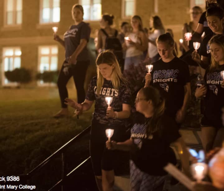 Mount Saint Mary College students participate in &quot;Take Back the Night.&quot;