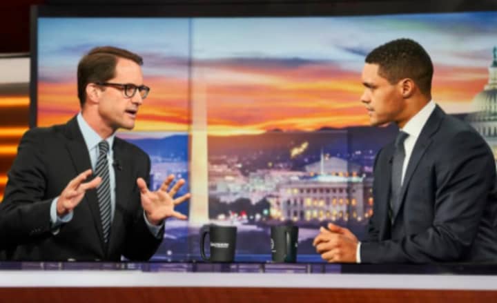 U.S. Rep. Jim Himes appears on &quot;The Daily Show With Trevor Noah&quot; to talk about gun control and why he boycotted a recent moment of silence.