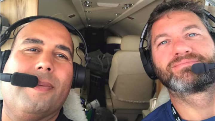 Paul Weismann, right, of Westport, flies his Cessna Citation to Puerto Rico to deliver supplies  in the wake of Hurricane Maria.