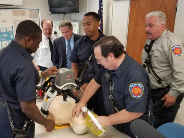 Each member of the New Rochelle Fire Department has been trained on the Automatic CPR devices.