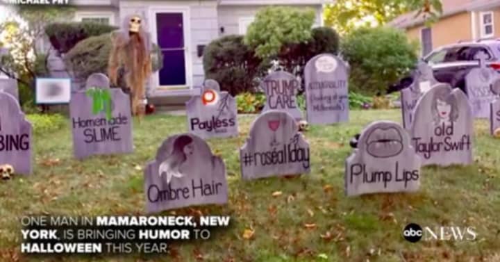 Mamaroneck resident Michael Fry&#x27;s &quot;2017 Dying Trends graveyard&quot; was featured on ABC News,  sparking a stir on social media.