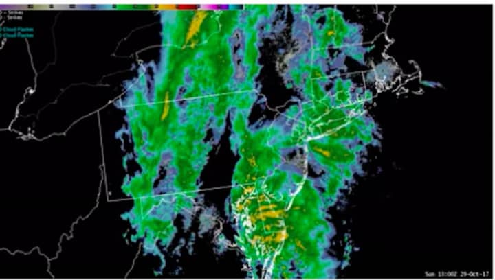 The radar is indicating that moderate to heavy rain continuing to move from south to north Sunday.